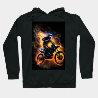 Dirt Bike With Flames Hoodie